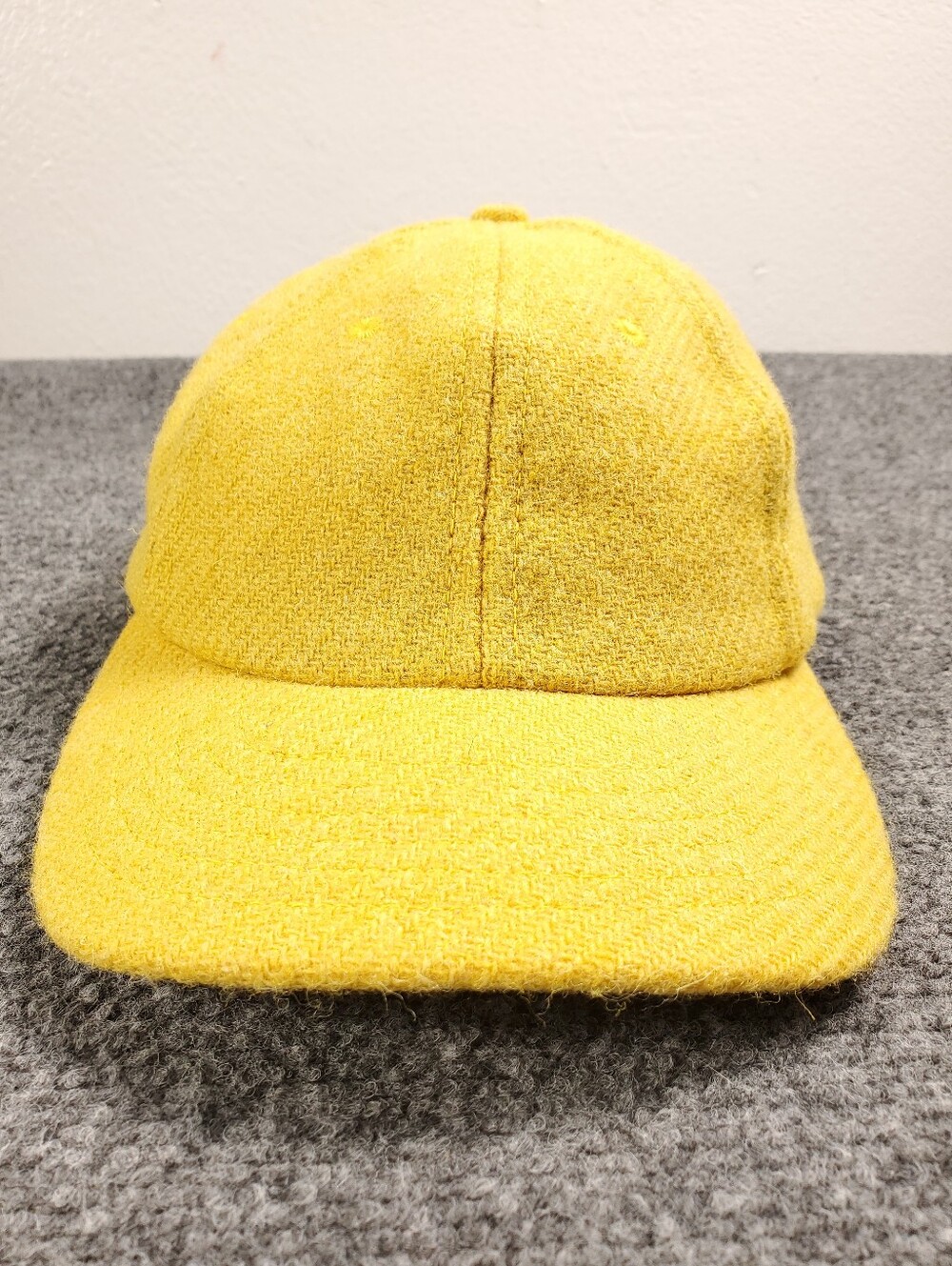 Harris Tweed Lite Year Wool Baseball Cap Yellow Strapback Hat USA Hand Woven
